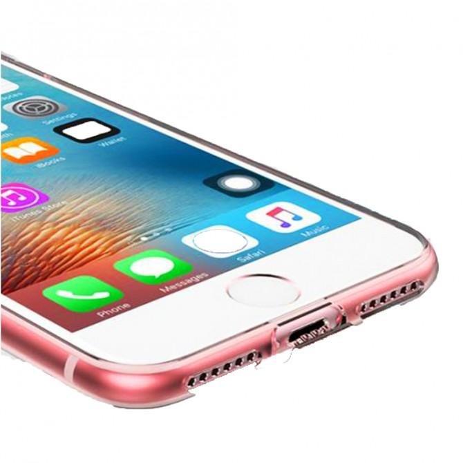 Чехол TPU ROCK Slim Jacket с функцией подставки для Apple iPhone 7 (4.7") (Розовый / Transparent pin-1