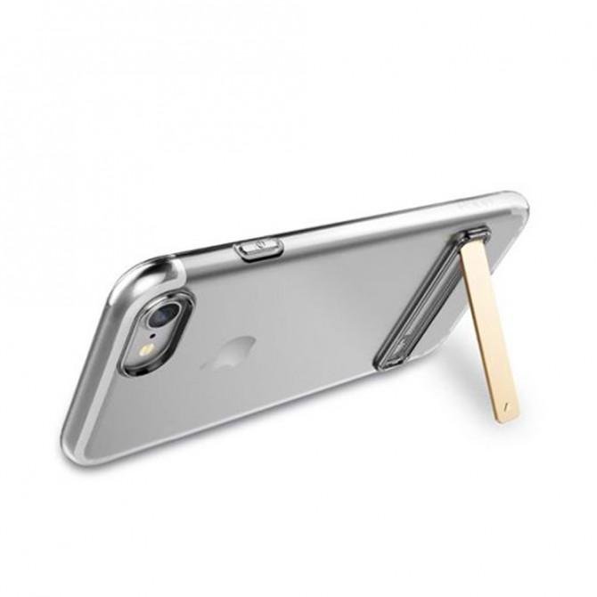 Чехол TPU ROCK Slim Jacket с функцией подставки для Apple iPhone 7 (4.7") (Черный / Transparent blac-1