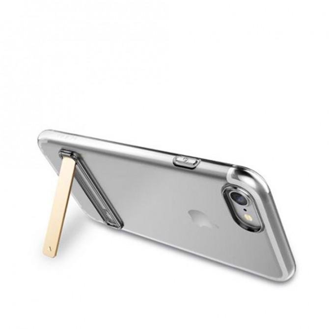 Чехол TPU ROCK Slim Jacket с функцией подставки для Apple iPhone 7 (4.7") (Черный / Transparent blac-3