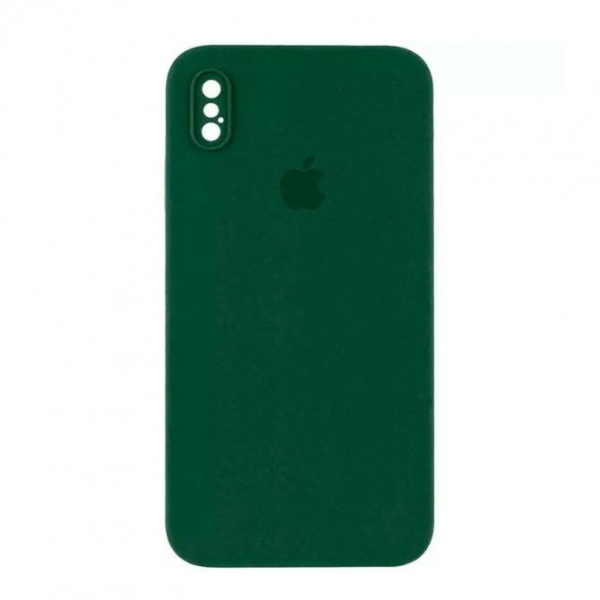 Силіконовий чохол для iPhone X/Xs Хвойно Зелений FULL (SQUARE SHAPE)