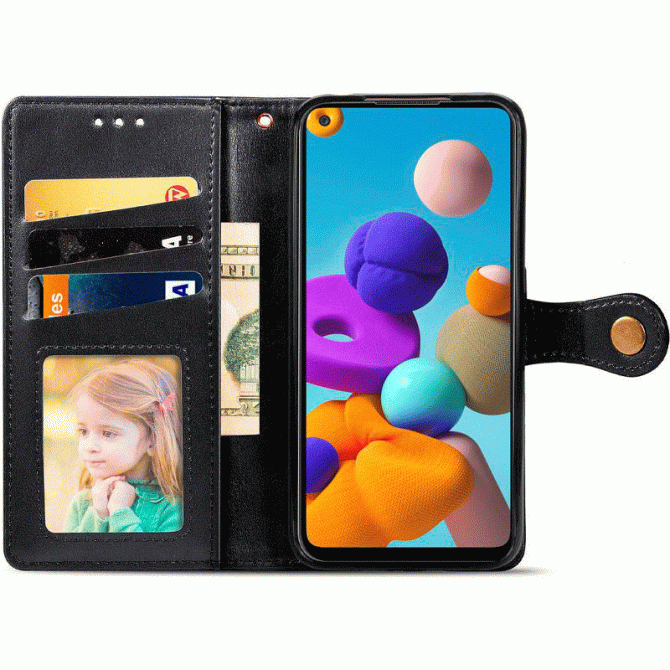 Чехол-книжка GETMAN Gallant for Samsung A21s Black-1