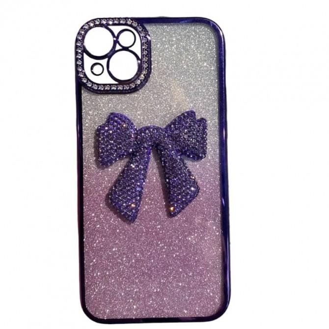 Накладка Glossy Bow для iPhone 14 Purple