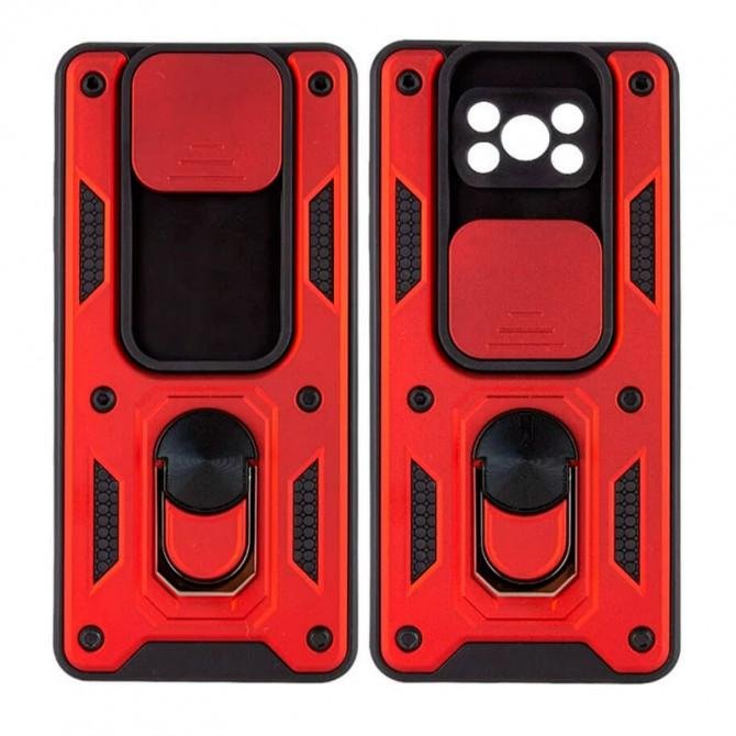 Чохол HONOR Hard Defence Series Xiaomi Redmi Note 9 Pro/Note 9s Red (with Camshield and magnet)-1