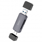 Кардридер Hoco HB45 Spirit 2in1 USB/Type-C 2.0 Grey Кардридер Hoco HB45 Spirit 2in1 USB/Type-C 2.0 Grey