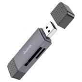Кардридер Hoco HB45 Spirit 2in1 USB/Type-C 2.0 Grey Кардридер Hoco HB45 Spirit 2in1 USB/Type-C 2.0 Grey
