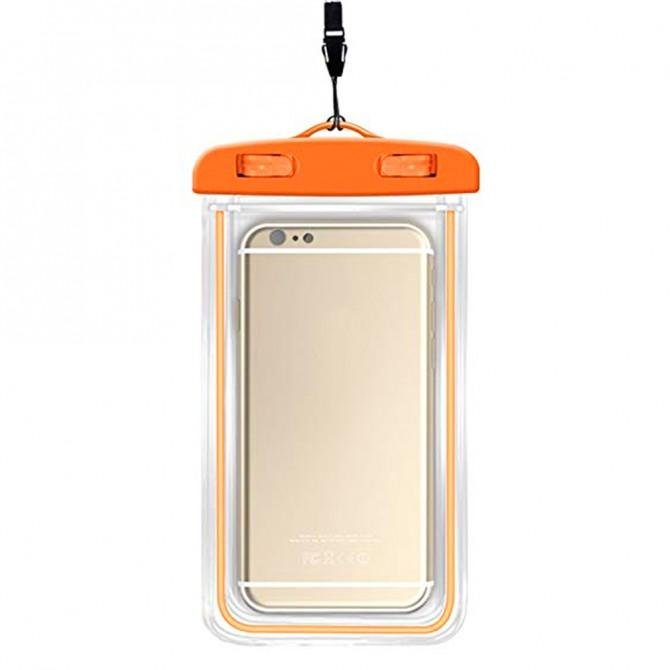 Силиконовый чехол на шею Waterproof Orange (6,5")-2