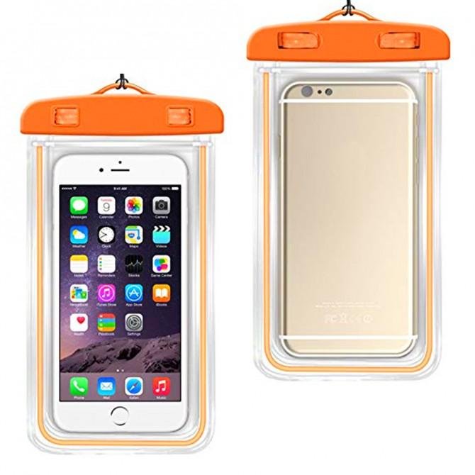 Силиконовый чехол на шею Waterproof Orange (6,5")-3