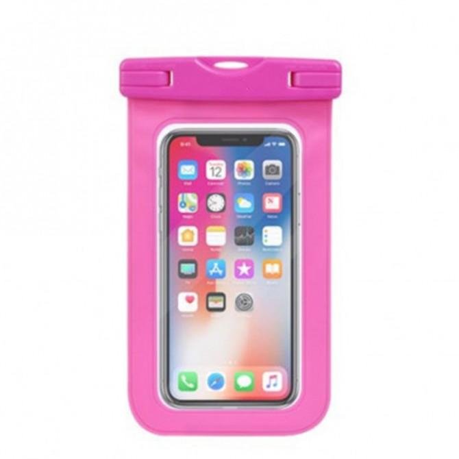 Силиконовый чехол на шею Waterproof Pink (6,5")