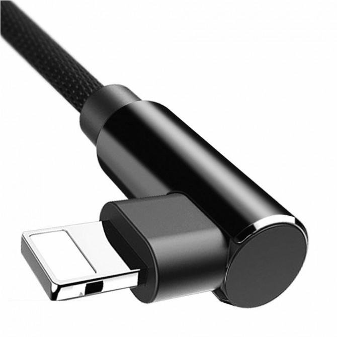 Кабель Rock L-shape Lightning Metal 1,2м Чёрный (RCB0600)-2