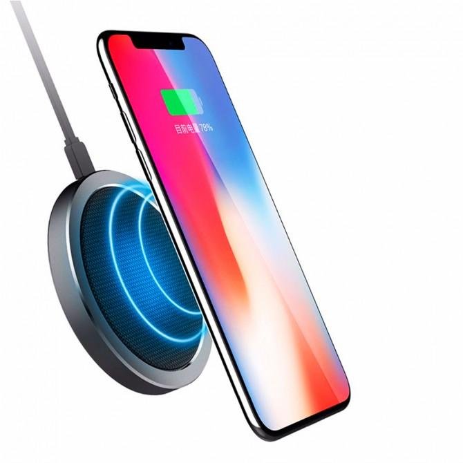 Бездротовий зарядний пристрій ROCK W4 Quick Wireless charger DT-518Q Сріблястий (вхід Type-C)-2