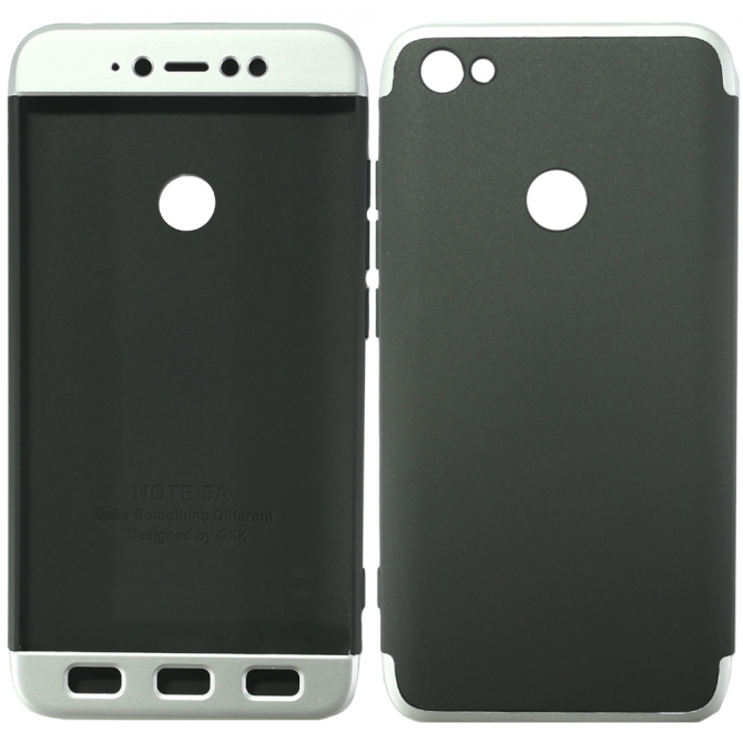 Пластикова накладка LikGus 360 градусів для Xiaomi Redmi Note 5A Prime / Redmi Y1 (Чорний / Срібний)
