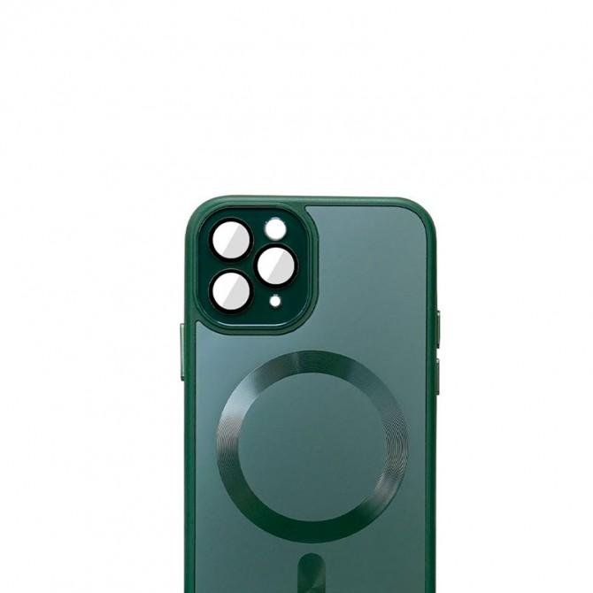 Чехол TPU+Glass Sapphire Midnight with MagSafe для Apple iPhone 12 Pro (6.1") Темно Зеленый-1
