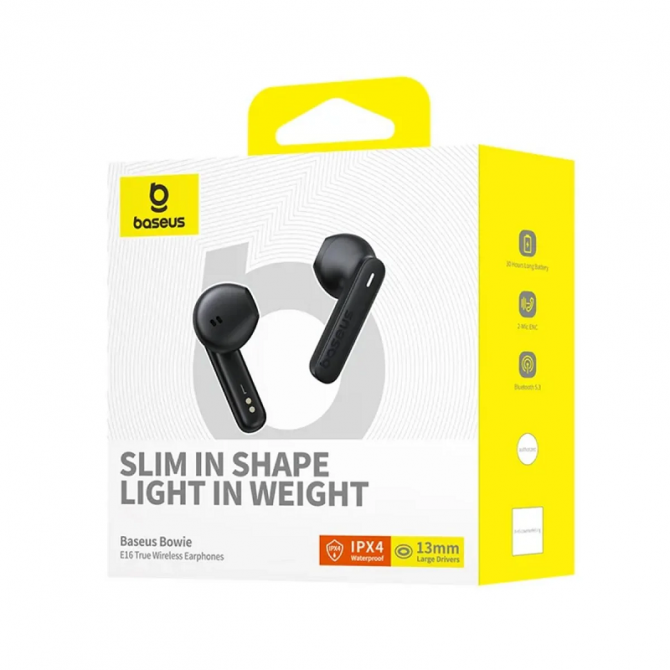 Навушники Bluetooth Headset Baseus Bowie E16 TWS Black-3