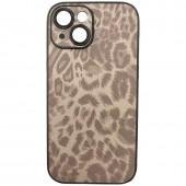 Чохол-накладка шкіряний Leopard Print для iPhone 15 Black