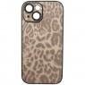 Чохол-накладка шкіряний Leopard Print для iPhone 15 Black