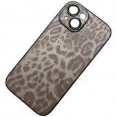 Чохол-накладка шкіряний Leopard Print для iPhone 15 Black