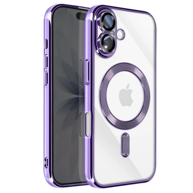 Чехол Wave Metyal Shining with MagSafe для iPhone 17 Фиолетовый-1