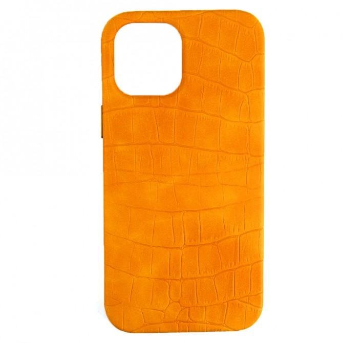 Чехол Leather Croc для Apple Iphone 12/12 Pro Orange-1