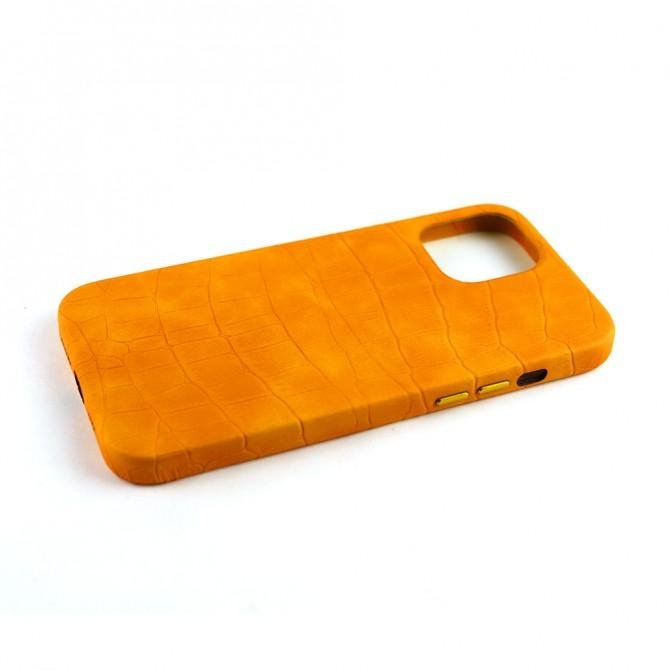 Чехол Leather Croc для Apple Iphone 12/12 Pro Orange-4