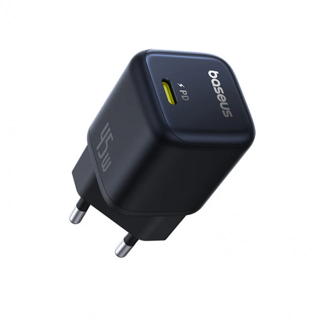 Мережевий зарядний пристрій 1Type-C Baseus PicoGo GaN Fast Charger 45W EU Cosmic Black-2