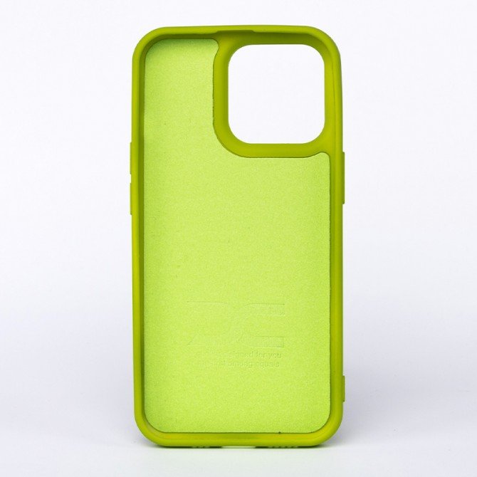Оригінальний силіконовий чохол для iPhone 13 Салатовий FULL (без лого)-1