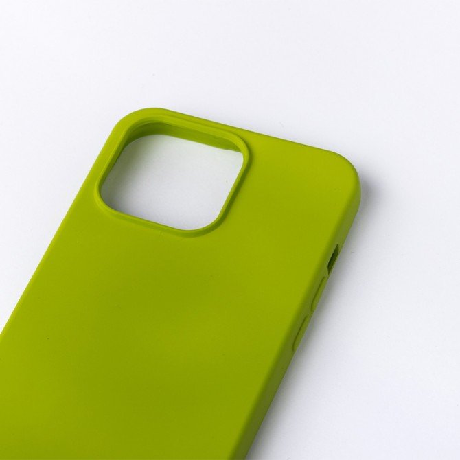 Оригінальний силіконовий чохол для iPhone 13 Салатовий FULL (без лого)-3