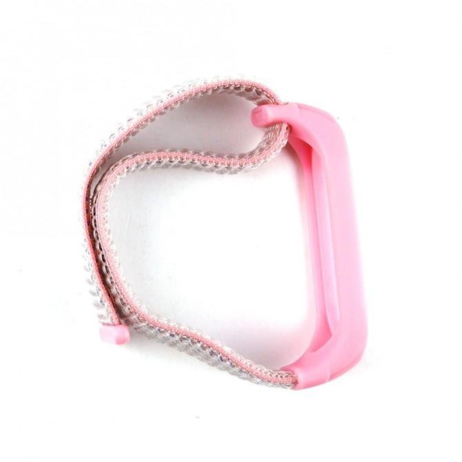 Ремінець для Xiaomi Band 3/4 Nylon design Pink/Grey