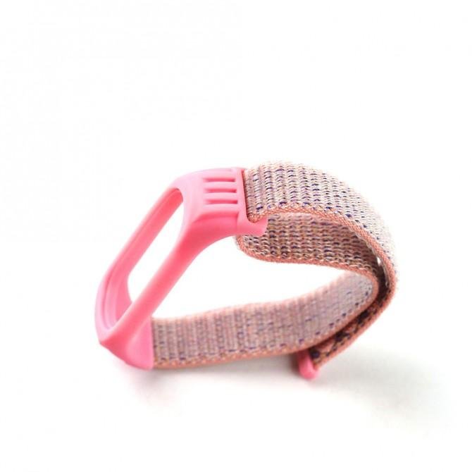 Ремінець для Xiaomi Band 3/4 Nylon design Pink/Grey-1
