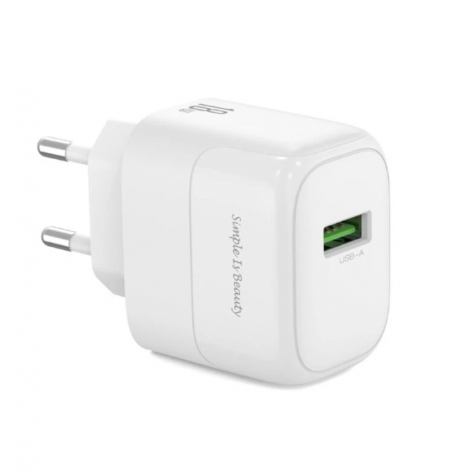 Мережевий зарядний пристрій XO L135 1USB-A QC3.0 18W White-2