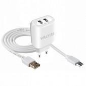 МЗП 2USB WALKER WH-27 + MicroUSB 2A White