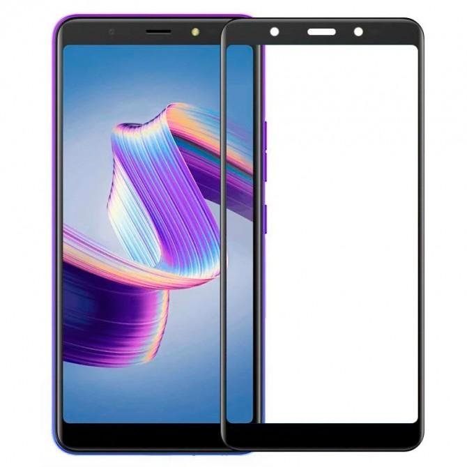 Защитное стекло для TECNO POP 4 Full Glue (0.25 мм, 2.5D, черное) ЛЮКС