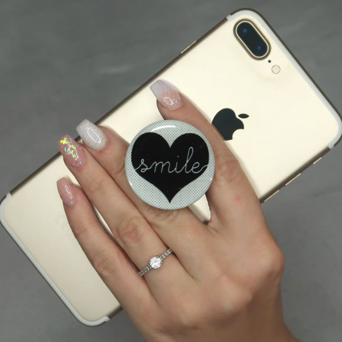 Держатель Pop Socket Heart Чёрный-3