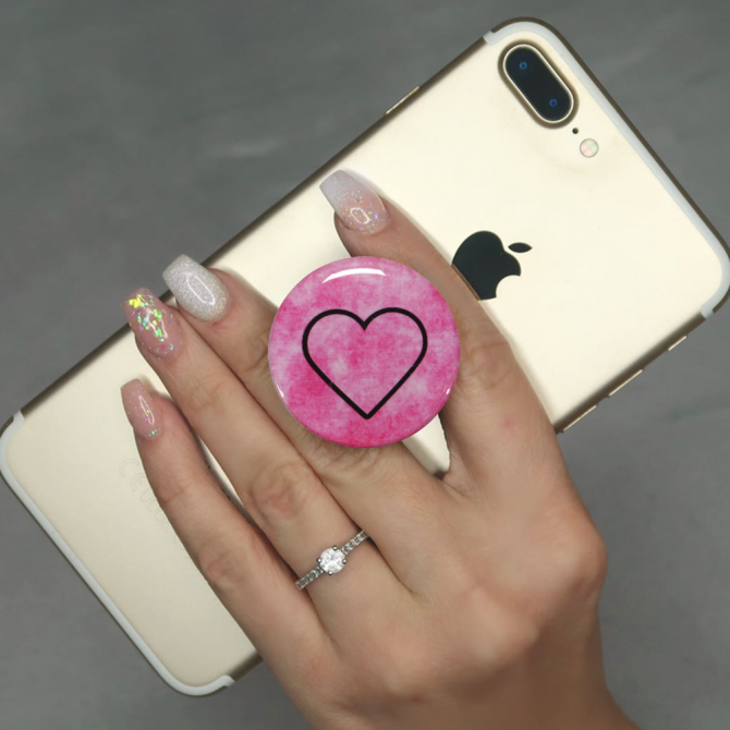 Тримач Pop Socket Серце/Рожевий-3