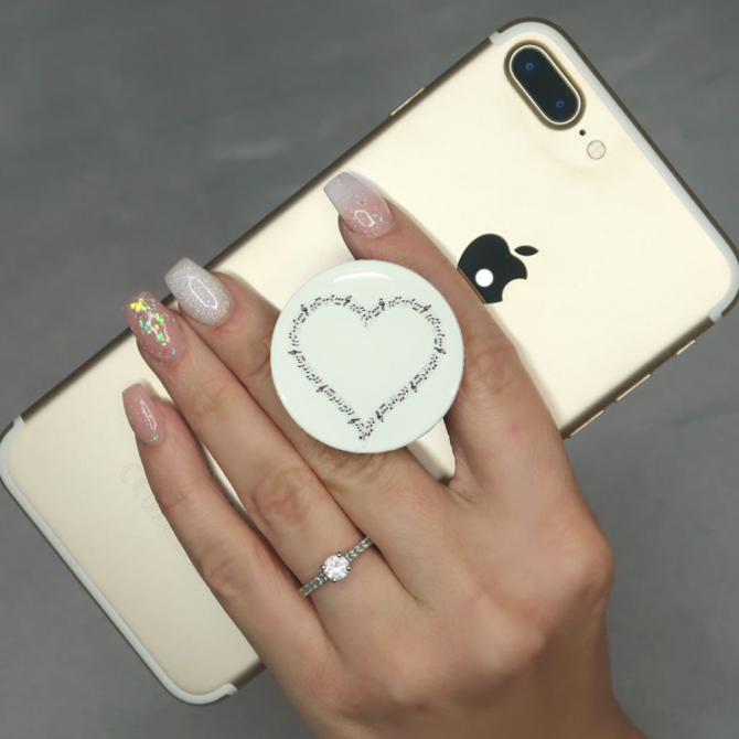 Тримач Pop Socket Heart Білий-3