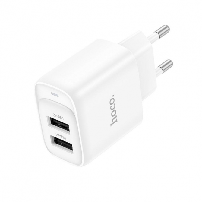 Сетевое зарядное устройство 2USB Hoco C141A Smart 2.1A White-1