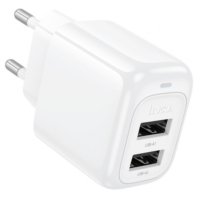 Сетевое зарядное устройство 2USB Hoco CS 51A 2.4A White-1