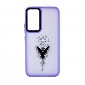 Силиконовая накладка OPrint Cкандынавия  для Xiaomi Redmi Note 11 Pro/12 Pro 4G Крылья/фиолетовый