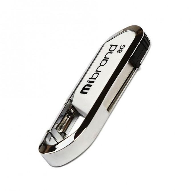 Флеш память Mibrand 8Gb Aligator Белый