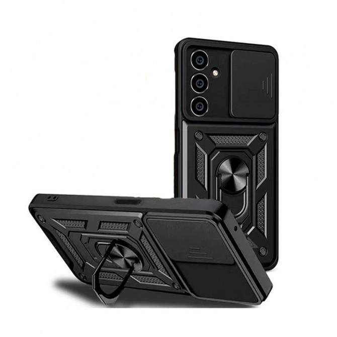 Чохол HONOR Hard Defence Series Samsung A135 Galaxy A13 Black (with Camshield and magnet)-1