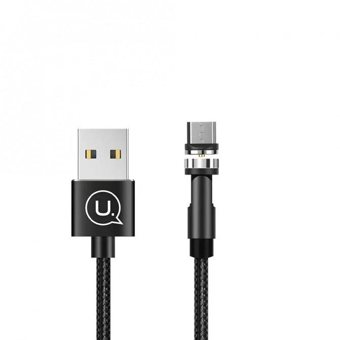 Кабель Usams U59 US-SJ472 Rotatable Magnetic cable MicroUSB 1m Black