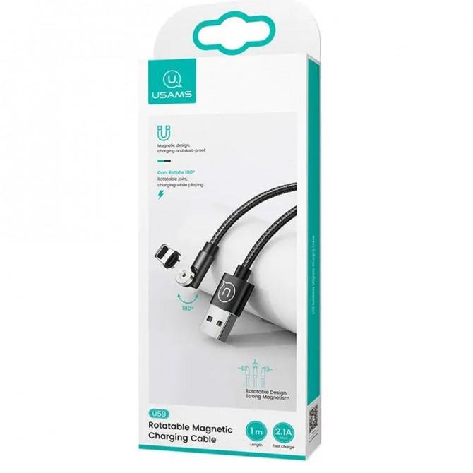 Кабель Usams U59 US-SJ472 Rotatable Magnetic cable MicroUSB 1m Black-1