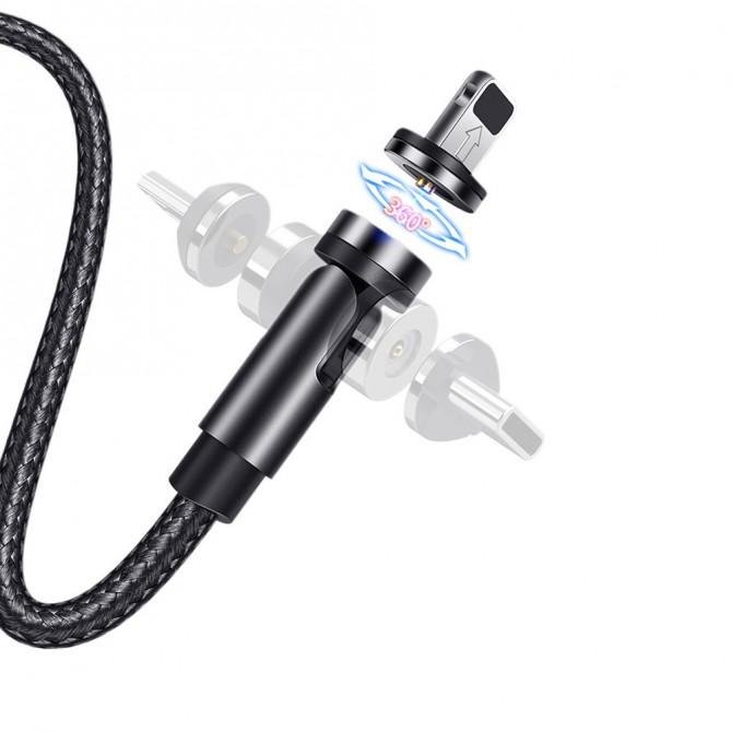 Кабель Usams U59 US-SJ472 Rotatable Magnetic cable Lightning 1m Black