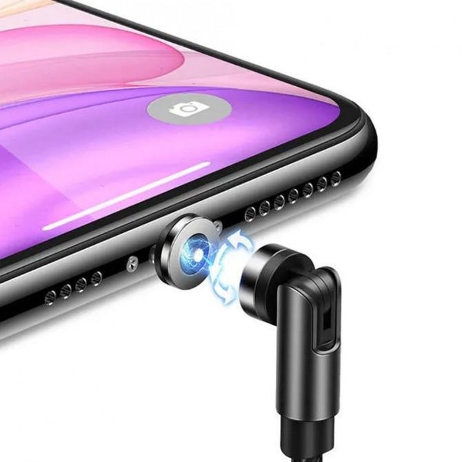 Кабель Usams U59 US-SJ472 Rotatable Magnetic cable Lightning 1m Black-2