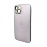 Чехол AG Glass Matt Frame Color Logo for Apple iPhone 14 Pro Max Titanium Grey