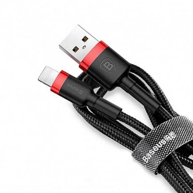 Кабель USB Baseus Dura Lightning 2.4A Black/Red 1m-1
