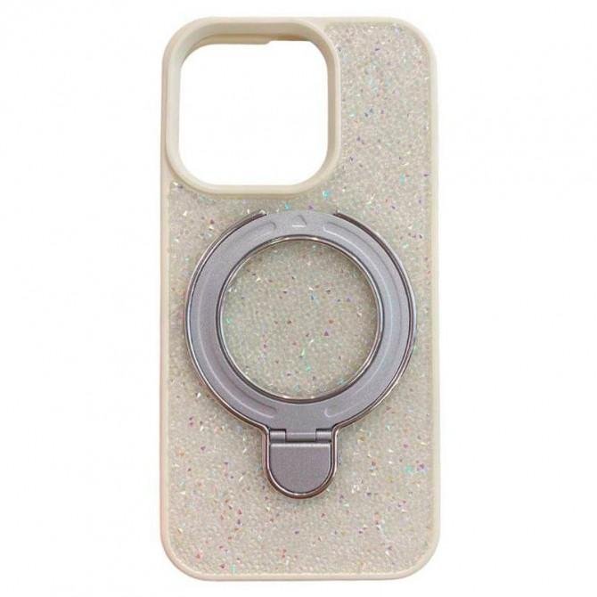 Чехол-накладка Diamond with stand back для iPhone 15 White