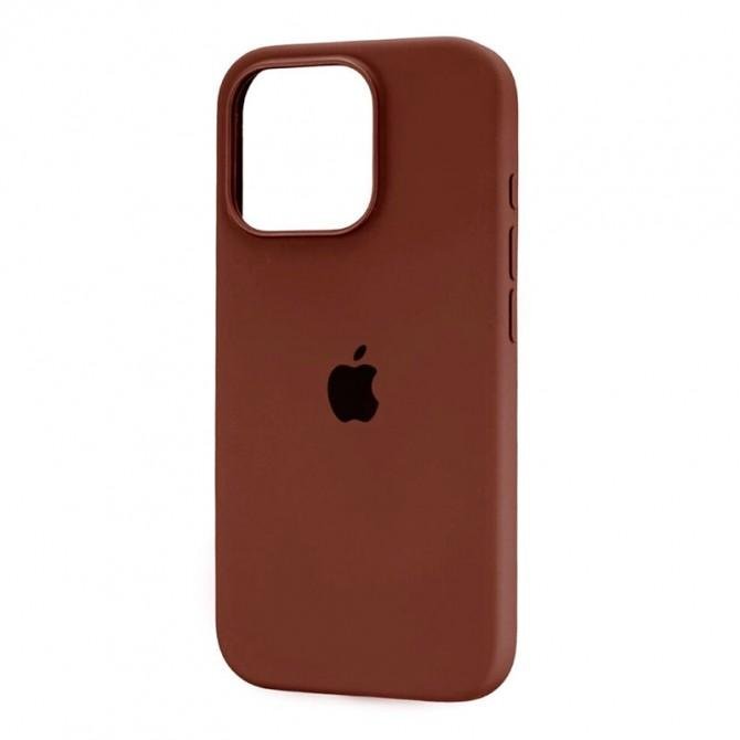 Оригинальный силиконовый чехол для iPhone 15 Pro Dark Brown FULL