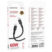 Кабель Borofone BX116 Certain Type-C to Type-C 60W 1m Black