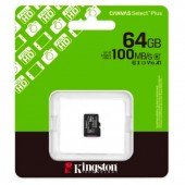 Карта памяти Kingston microSDHC 64Gb Canvas Select Plus class10 A1(R-100Mb/s)