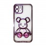 TPU чохол Cute Bear Liquid для iPhone 13 Темно Фіолетовий